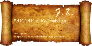 Fülöp Kolombina névjegykártya